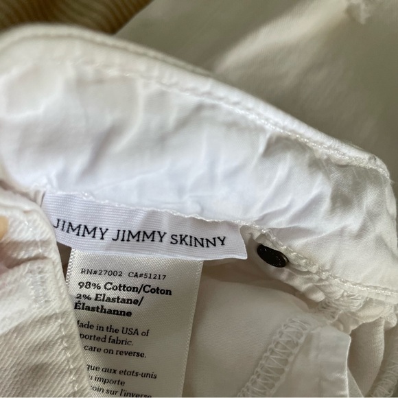 PAIGE Jimmy Jimmy White Distressed Skinny Jeans 25 - Picture 14 of 16